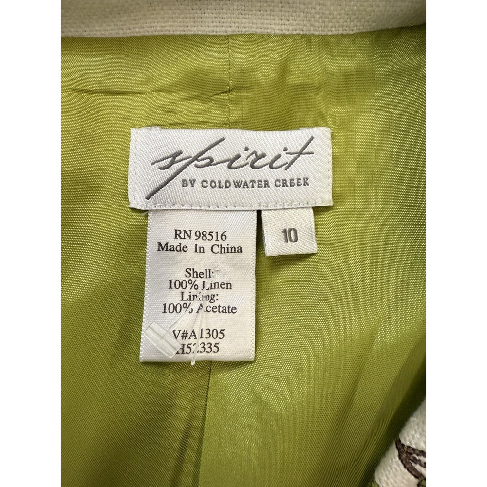 Vintage BoHo Tropical Pring Linen jacket Butterfly Bamboo Floral Size 10 Resort‎ - Picture 4 of 13